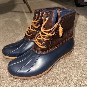 Sperry Duck Boots- Navy and Brown